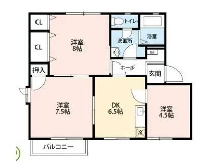 BELLE VUE 大塚 B(3DK/1階)の間取り写真