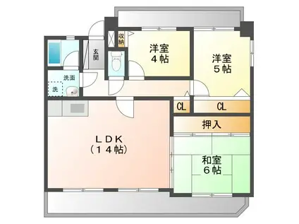 WING 95(3LDK/3階)の間取り写真