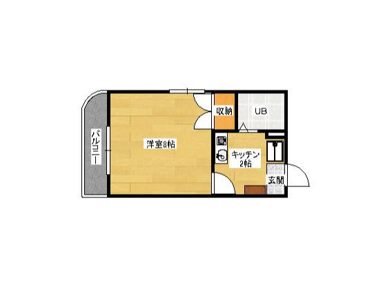 コーポ木村(1K/2階)の間取り写真