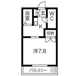 ファミールS 東棟(1K/1階)の間取り写真