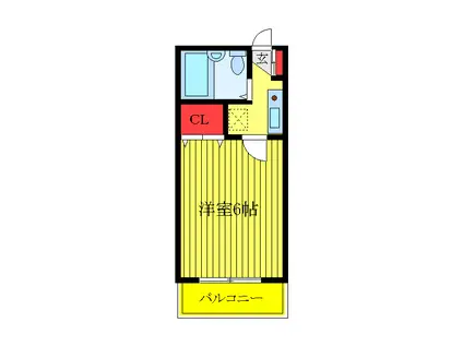 ヴィラージュ志村(1K/1階)の間取り写真