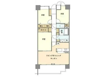 ブリリアントヨス(3LDK/2階)の間取り写真