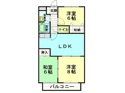 カメリアガーデン(3LDK/1階)の間取り写真