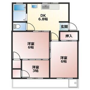 佃マンションB棟(3LDK/2階)の間取り写真