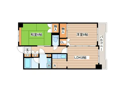 長町南424ビル(2LDK/4階)の間取り写真