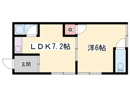 植木野ハウス B棟(1LDK/1階)の間取り写真