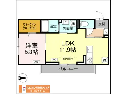 アーバンライフヒロ沖浜(1LDK/2階)の間取り写真