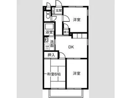 グリーンハイツ瑞穂(3DK/2階)の間取り写真