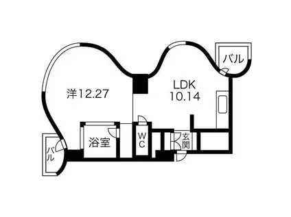 ZEUS Α(1LDK/4階)の間取り写真
