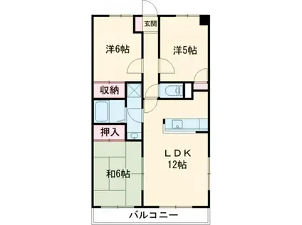 アクティーII(3LDK/4階)の間取り写真