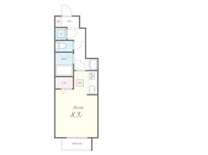 ヴィラージュ志伊(ワンルーム/1階)の間取り写真