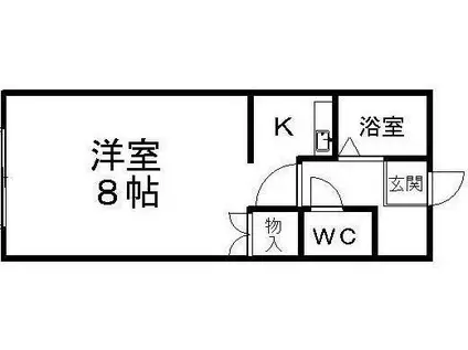 メゾン福住(1K/1階)の間取り写真