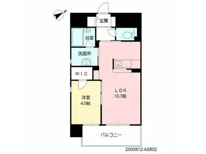 シャーメゾングランドソレイユ門司(1LDK/8階)の間取り写真