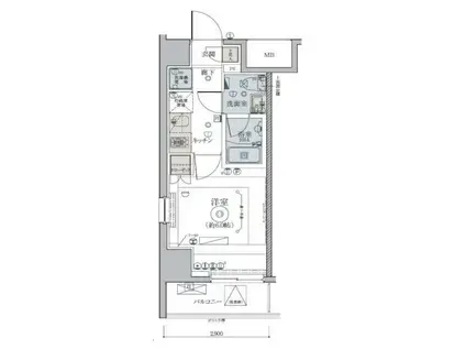 リヴシティ綾瀬ウエスト(1K/8階)の間取り写真