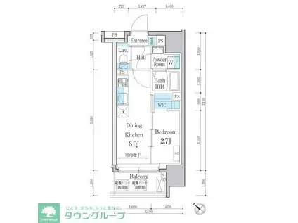 デュオメゾン文京白山(1DK/4階)の間取り写真