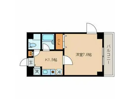 エスポワール・トキワ(1K/2階)の間取り写真