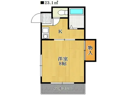 フラッツ小坂(1K/2階)の間取り写真