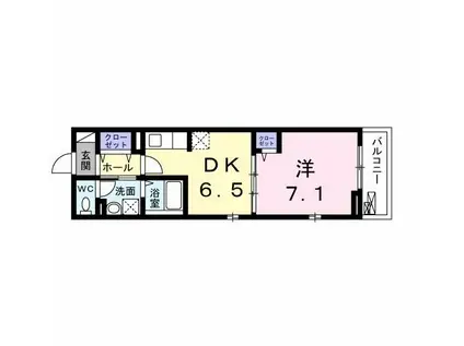 ラフレシール太秦I(1DK/2階)の間取り写真