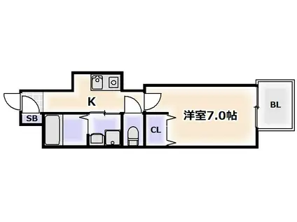 ビガーポリス112(1K/6階)の間取り写真