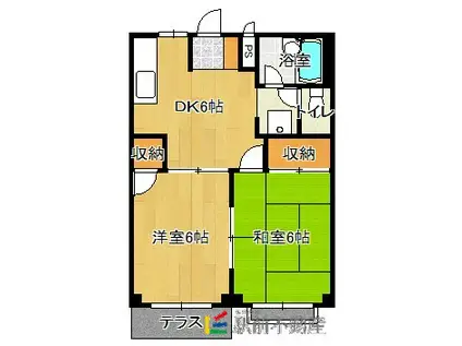 パークハイツみどりヶ丘(2DK/1階)の間取り写真