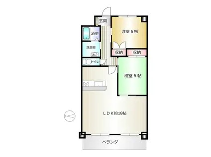 ケルン白壁(2LDK/3階)の間取り写真