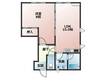 ラインアップ(1LDK/1階)の間取り写真