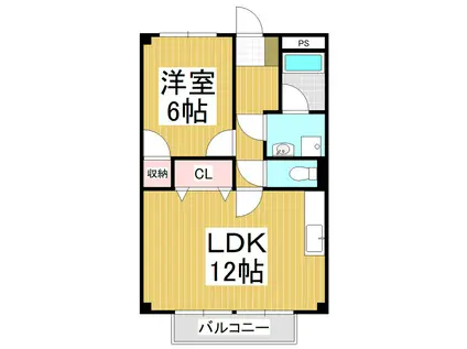 SURPLUS TWO塩原A(1LDK/2階)の間取り写真