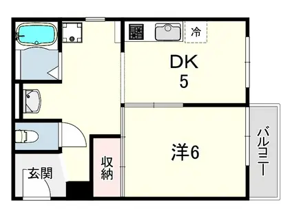 オレンジマンション(1DK/1階)の間取り写真