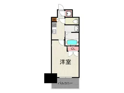 NO.111CLUBORIENTBLD(1K/9階)の間取り写真