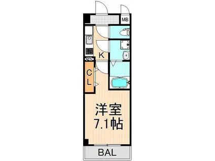 エスパシオE(1K/4階)の間取り写真