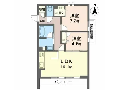 シャーメゾンホワイトキャッスル(2LDK/2階)の間取り写真