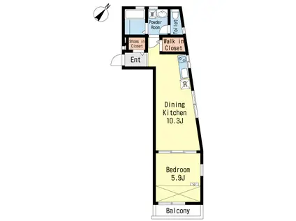 E-MA FLAT(1LDK/3階)の間取り写真