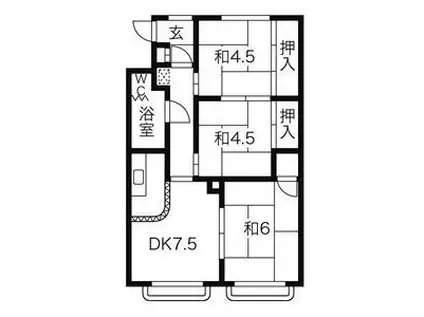 東園コーポラス(3DK/2階)の間取り写真