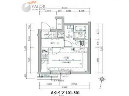 MAXIV BASIC 横浜吉野町(ワンルーム/4階)の間取り写真