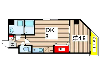 スターライト(1DK/5階)の間取り写真