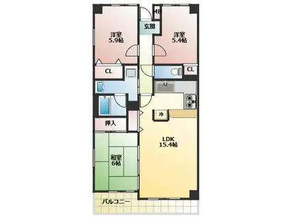 王子ホームズ春日井(3LDK/1階)の間取り写真