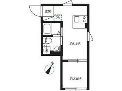 アピチェ田園調布(1DK/3階)の間取り写真