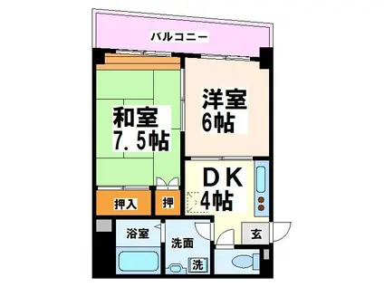 メゾン・ノア(2DK/1階)の間取り写真