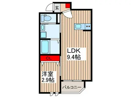 蓮田市東2丁目(1LDK/2階)の間取り写真