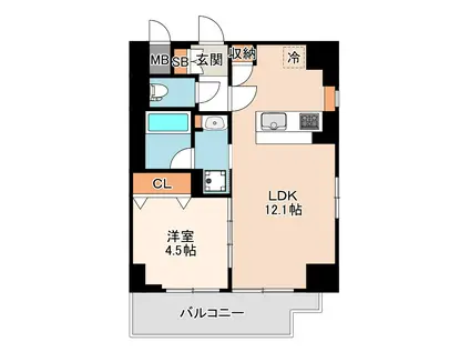 ARME梅田(1LDK/8階)の間取り写真