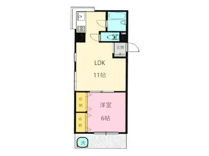 メゾンアローム(1LDK/3階)の間取り写真