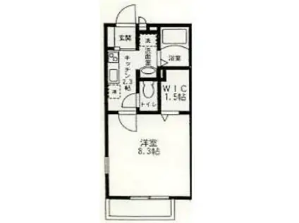 トレスプエンテⅠ(1K/1階)の間取り写真