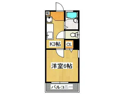 ケーピー(1K/1階)の間取り写真