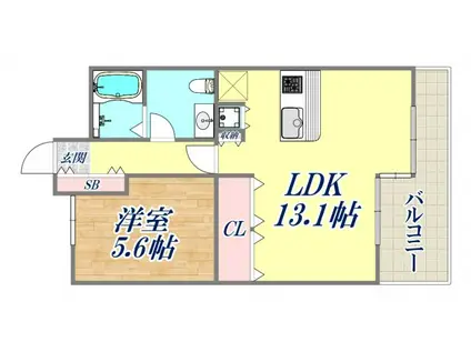 コナビレッジ(1LDK/4階)の間取り写真