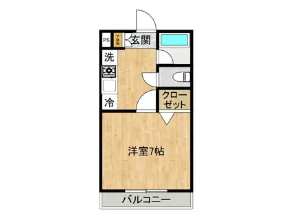 バウハウス(1K/2階)の間取り写真