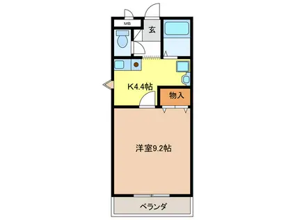 メゾン・ド・ビジュI(1K/2階)の間取り写真