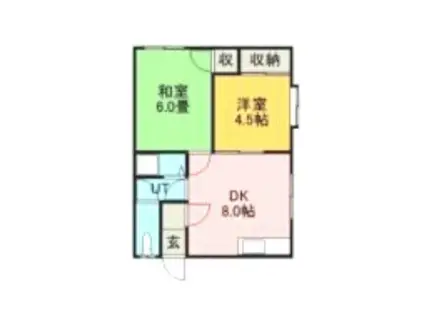 GOOSE I(2LDK/1階)の間取り写真