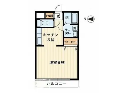 フラワーマンション(1K/2階)の間取り写真