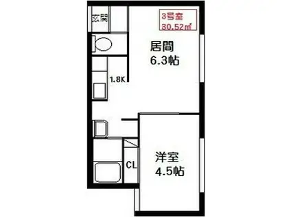 ファーストコート212(1LDK/2階)の間取り写真