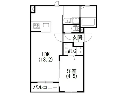 オルレアン(1LDK/3階)の間取り写真